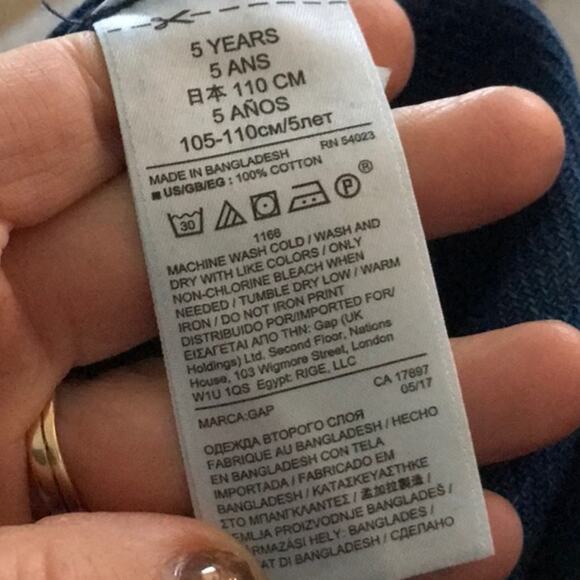 Baby gap subtle stripe long sleeve collared button down jean shirt NWT size 5 - Picture 4 of 4